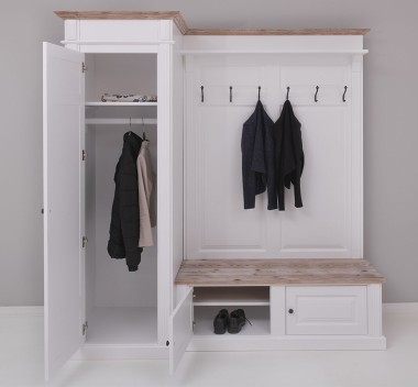 Hallway wardrobe, with shoe rack and coat hanger - left - PS720L