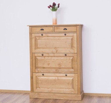 Shoe rack with 3 doors and 2 drawers, oak top - PS415-TOP OAK