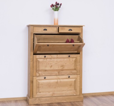 Shoe rack with 3 doors and 2 drawers, oak top - PS415-TOP OAK
