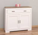 Chest of 2 doors and 1 drawer Pure, oak top, drawer on metal rail