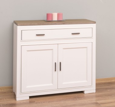 Chest of 2 doors and 1 drawer Pure, oak top, drawer on metal rail