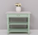 Wall console with turned legs, two shelves and one drawer