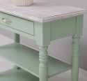 Wall console with turned legs, two shelves and one drawer