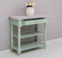 Wall console with turned legs, two shelves and one drawer