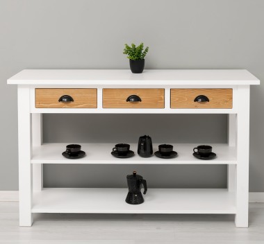 Console with 2 shelves, 3 drawers