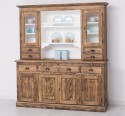 4-door sideboard, 4 drawers + 2 glass doors BAS, 4 drawers, open space SUP