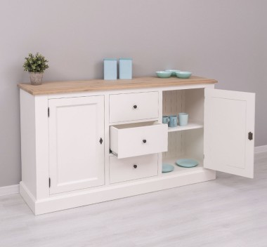 Bufet 2 usi 3 sertare, blat stejar - PS370BAS-TOP OAK