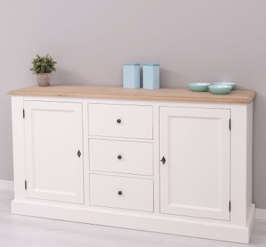 Bufet 2 usi 3 sertare, blat stejar - PS370BAS-TOP OAK
