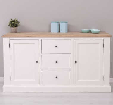 Bufet 2 usi 3 sertare, blat stejar - PS370BAS-TOP OAK