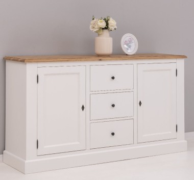 Bufet 2 usi 3 sertare, blat stejar - PS370BAS-TOP OAK