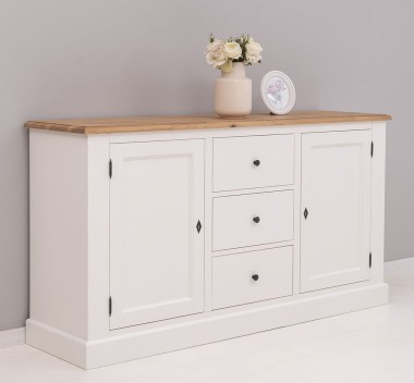 Bufet 2 usi 3 sertare, blat stejar - PS370BAS-TOP OAK