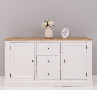 Bufet 2 usi 3 sertare, blat stejar - PS370BAS-TOP OAK