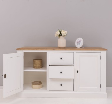 Bufet 2 usi 3 sertare, blat stejar - PS370BAS-TOP OAK