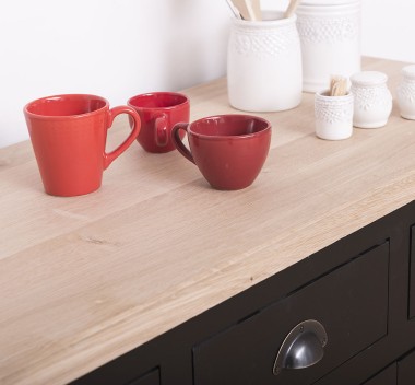 Buffet with 6 doors and 6 drawers, oak top, BAS - PS179BAS-TOP OAK