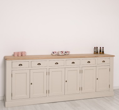 Buffet with 6 doors and 6 drawers, oak top, BAS - PS179BAS-TOP OAK