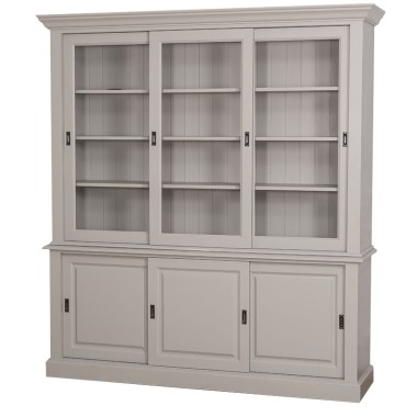 Kitchen display case with 3 sliding doors BAS + 3 sliding glass doors SUP - PS598BAS+SUP