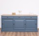 Sideboard with 3 sliding doors, 3 drawers, oak top, BAS