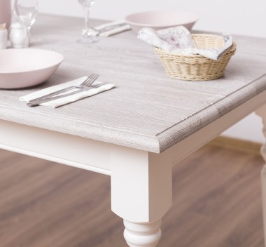 Dining table with turned legs 180x90cm, oak top - PS623-180-TOP OAK