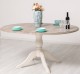 Table with central leg 120x120cm + 1 extension