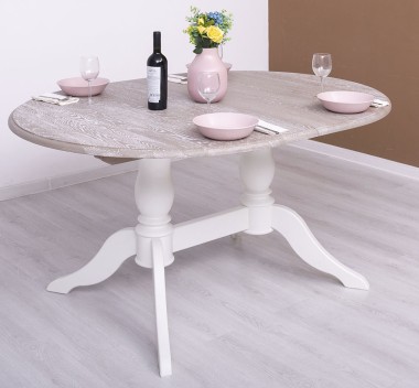 Oval table with 2 legs 160 / 230x120cm, oak top - PS379-TOP OAK