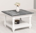Coffee table with turned legs and a low shelf