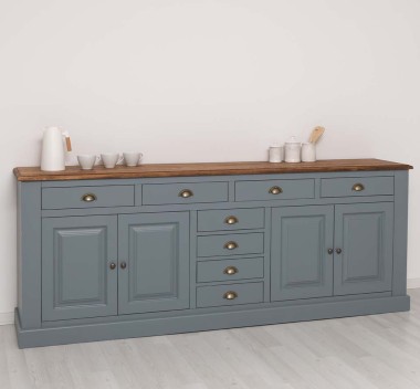 Kitchen sideboard 4 doors 8 drawers bas, top oak - PS404BAS-TOP OAK