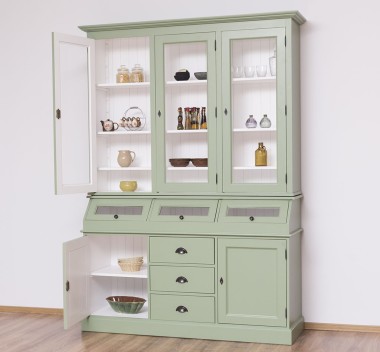 2-door sideboard, 3 drawers, 3 compartments with BAS glass door + 3 SUP glass doors - PS24BAS+SUP
