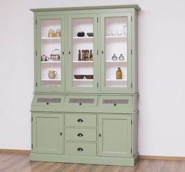 2-door sideboard, 3 drawers, 3 compartments with BAS glass door + 3 SUP glass doors - PS24BAS+SUP
