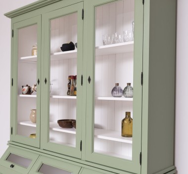 2-door sideboard, 3 drawers, 3 compartments with BAS glass door + 3 SUP glass doors - PS24BAS+SUP