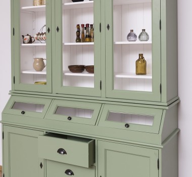2-door sideboard, 3 drawers, 3 compartments with BAS glass door + 3 SUP glass doors - PS24BAS+SUP