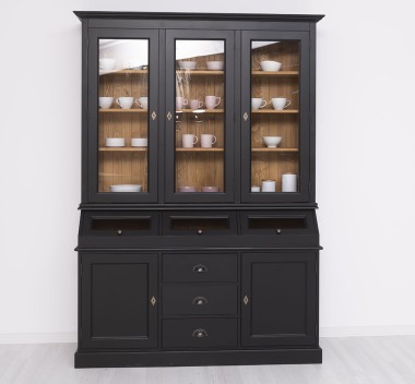 2-door sideboard, 3 drawers, 3 compartments with BAS glass door + 3 SUP glass doors - PS24BAS+SUP