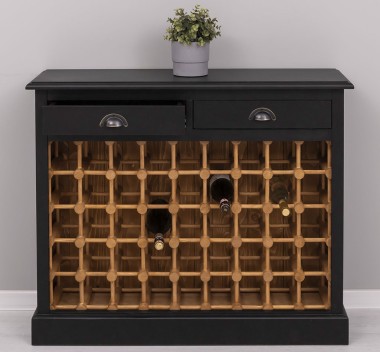 Wine rack with 2 drawers