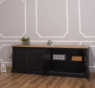 Large 4-door sideboard, oak top, BAS, Diectoire Collection - PS72BAS-TOP OAK