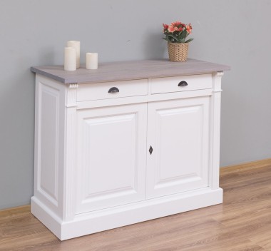 Buffet with 2 doors, 2 drawers, oak top, BAS, Directoire Collection - PS38BAS-TOP OAK