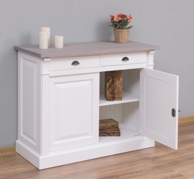 Buffet with 2 doors, 2 drawers, oak top, BAS, Directoire Collection - PS38BAS-TOP OAK