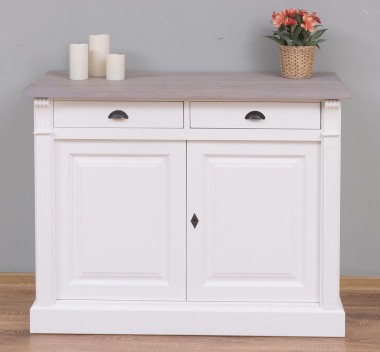 Buffet with 2 doors, 2 drawers, oak top, BAS, Directoire Collection - PS38BAS-TOP OAK