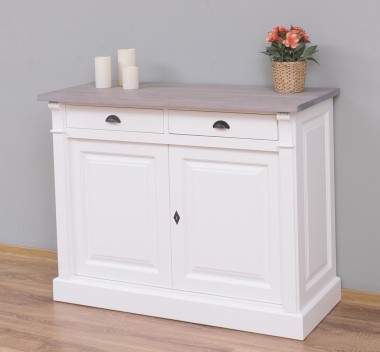 Buffet with 2 doors, 2 drawers, oak top, BAS, Directoire Collection - PS38BAS-TOP OAK
