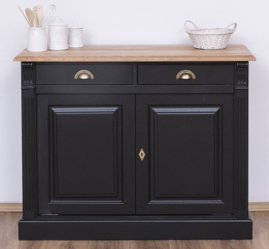 Buffet with 2 doors, 2 drawers, oak top, BAS, Directoire Collection - PS38BAS-TOP OAK