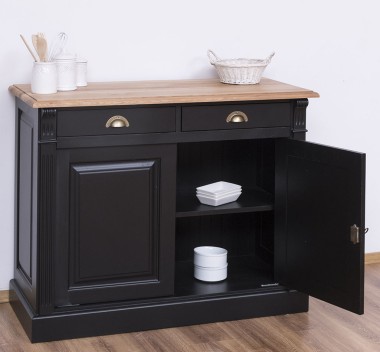 Buffet with 2 doors, 2 drawers, oak top, BAS, Directoire Collection - PS38BAS-TOP OAK