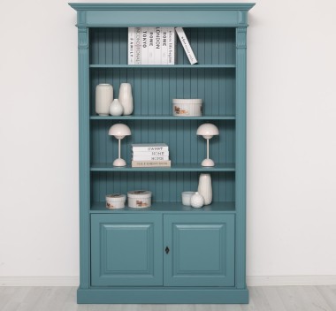 Bookcase with 2 doors, open shelf, Directoire Collection