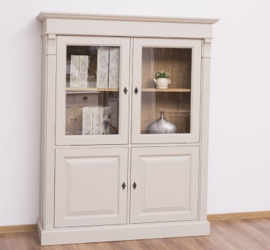 Wardrobe with 2 doors + 2 glass doors, Directoire Collection - PS487