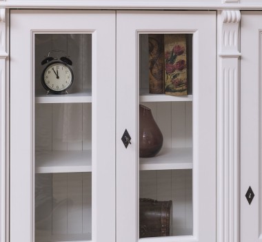 Bookcase with 2 doors + 2 glass doors and 2 drawers - PS437