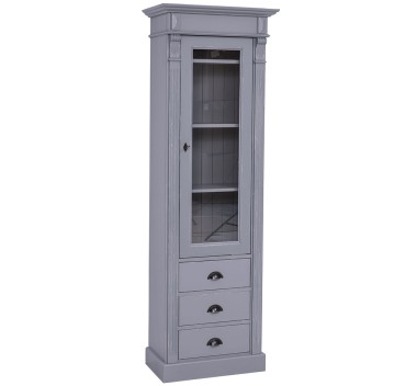 Wardrobe with 1 glass door, 3 drawers, Directoire Collection - PS425