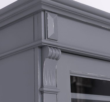 Wardrobe with 1 glass door, 3 drawers, Directoire Collection - PS425