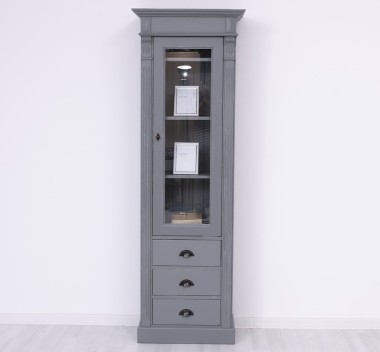 Wardrobe with 1 glass door, 3 drawers, Directoire Collection - PS425