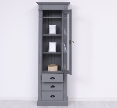 Wardrobe with 1 glass door, 3 drawers, Directoire Collection - PS425