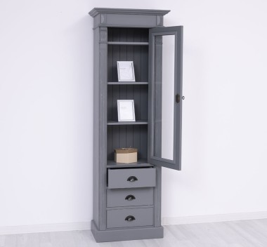 Wardrobe with 1 glass door, 3 drawers, Directoire Collection - PS425