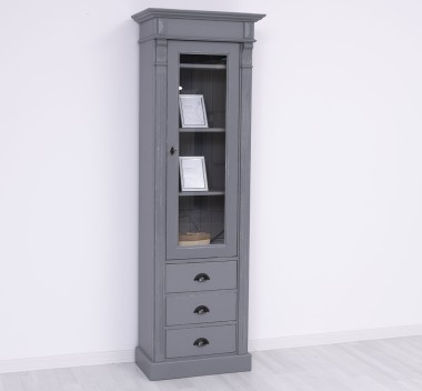 Wardrobe with 1 glass door, 3 drawers, Directoire Collection - PS425