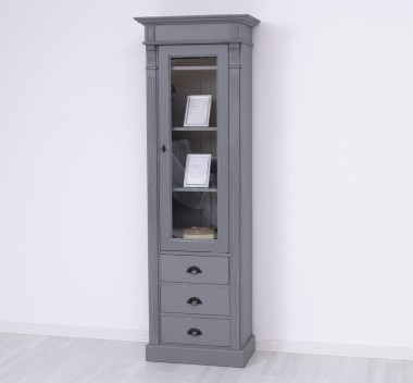 Wardrobe with 1 glass door, 3 drawers, Directoire Collection - PS425