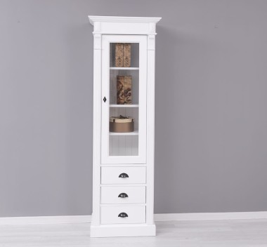 Wardrobe with 1 glass door, 3 drawers, Directoire Collection - PS425